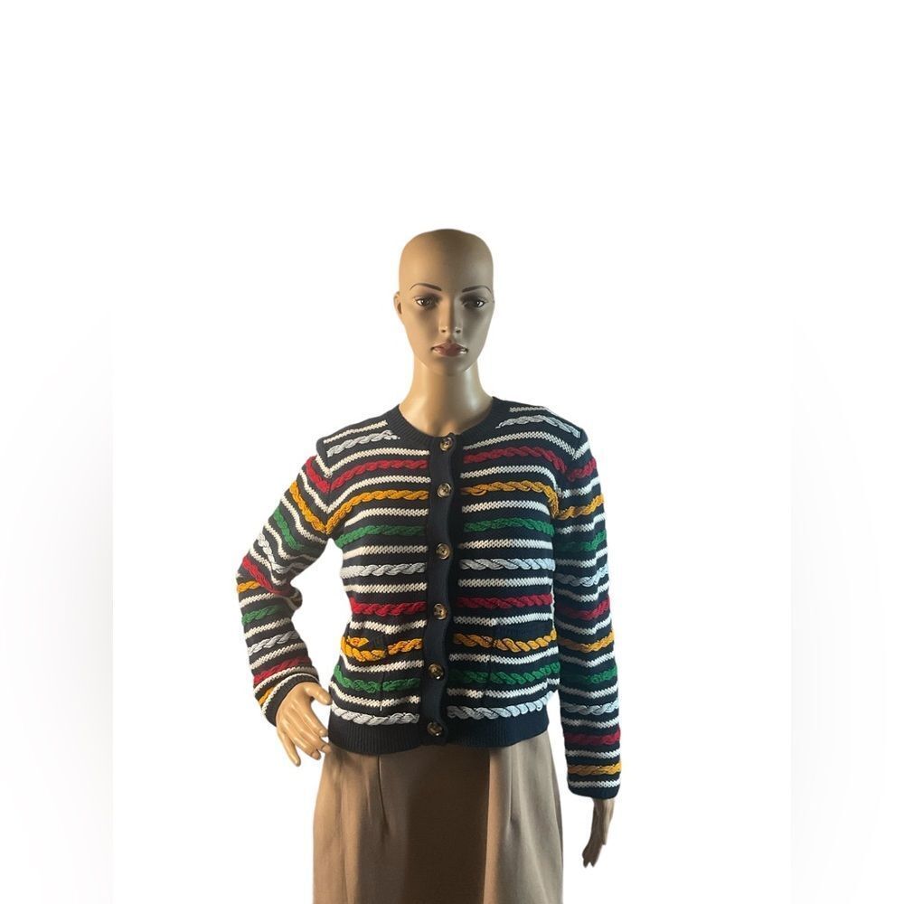 La Ligne Target Women’s Size S Multicolor Striped Cardigan Button Front Sweater